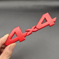 3d Metal Red Chrome Black Logo 4X4 Emblem Letters Decal Car Rear Trunk Badge for Toyota Tundra 4x4 Sticker Adhesive Accessories.