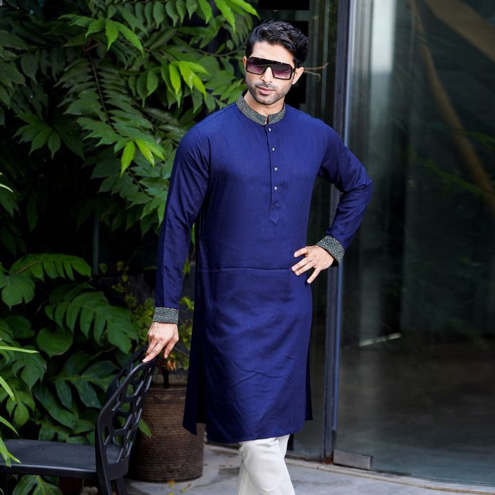 Stylish & Fashionable 100% Indian Cotton Panjabi For Men .