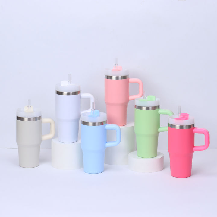 Mini 14oz Stainless Steel Tumbler Insulation Coffee Cup Water Bottle Mug With Straw In-Car Vacuum Flasks Mug For Holiday s