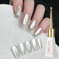 1pc 10ml Holographic Glitter Mirror Porcelain White Cat Eye Gel Polish Magnetic Galactic Effect Gel Nail Polish Soak Off UV LED. 