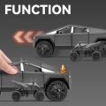 1:24 Tesla Cybertruck Pickup Trailer Alloy Car Model Diecasts Metal Toy Off-road Vehicles Truck Model Sound and Light Kids Gifts. 