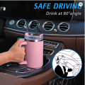 Trendy 40oz Insulated Tumbler with Handle and Straw for Daily Life Travel Iced Coffee Cup Reusable Stainless Steel Insulated Water Bottle 1183ml.