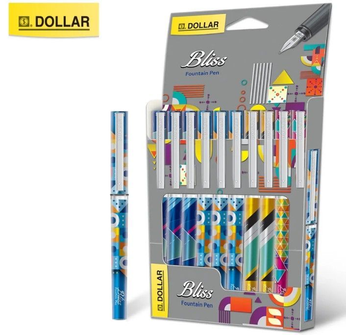 Bliss Fountain Pen Multicolor Pack of 10 pcs