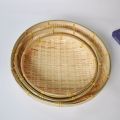 Handmade Woven Bamboo Tray Bamboo Round Bamboo Woven Basket Wicker Bread Basket Living Room. 
