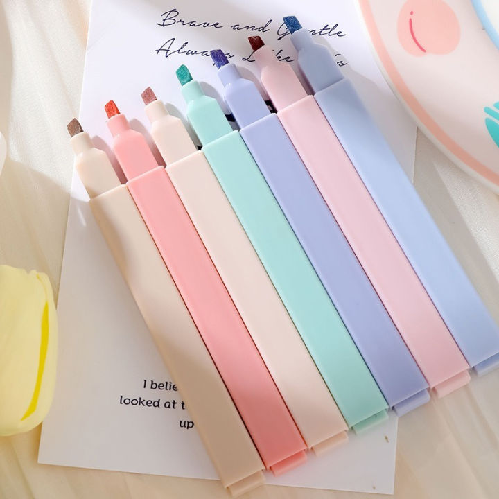 6pcs/set Pastel Color Highlighter Kawaii Stationery Color Marker School