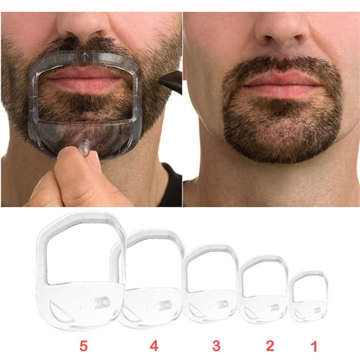 5pcs/set%20Transparent%20Beard%20Styling%20Tool%20And%20Shaving%20Template%20For%20Men%20Mustache%20Styling%20Shaper%20-%20Image%204
