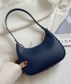 Korean Style Solid Color Shoulder Bag for Women | Elegant Underarm Hobo Clutch | Casual Trendy Crescent Purse. 