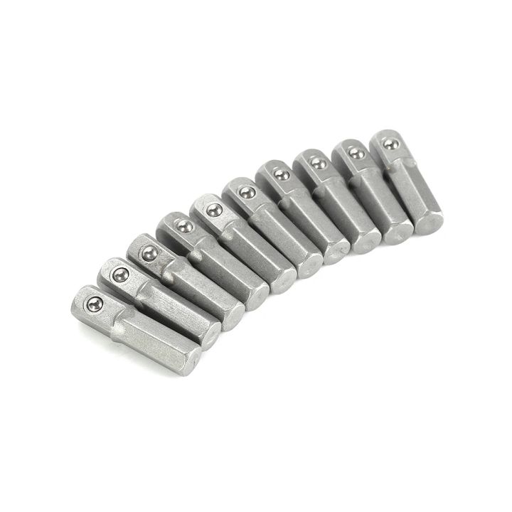10pcs%2025mm%20Long%20Impact%20Socket%20Adapter%20Converter%201/4"%20Hex%20Shank%20To%201/4"%20Square%20Drive%20Hexagon%20Handle%20Adapter%20Converter%20Drill%20Tools%20-%20Image%204