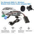 Car Bluetooth Module AUX IN Wireless BT Module with MIC Audio Cable Adapter for Renault Clio Espace Kangoo Laguna Megane.