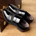 Men's Slip On Business Shoes Glossy Pointed Toe Uniform Modern Office Shoes Suitable for Office Evening Party. 