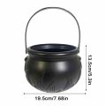 Candy Pot Halloween Flame Stripes Bucket Witch Basket Black Pot Kettle Trick Pumpkin Holder Goodie Photo Costume Decorate ﻿. 