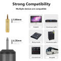 Portable Wireless Headset Microphone+Lavalier Mic System Teaching Speech Interview Vlog Live Recording for iPhone Android PC. 