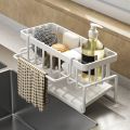 Kitchen Shelf Rag Storage Drainage Shelf No-Punch Storage Rack Home Spice Rack Sink Tap Sink Drainage Rack Kitchen Accessories. 