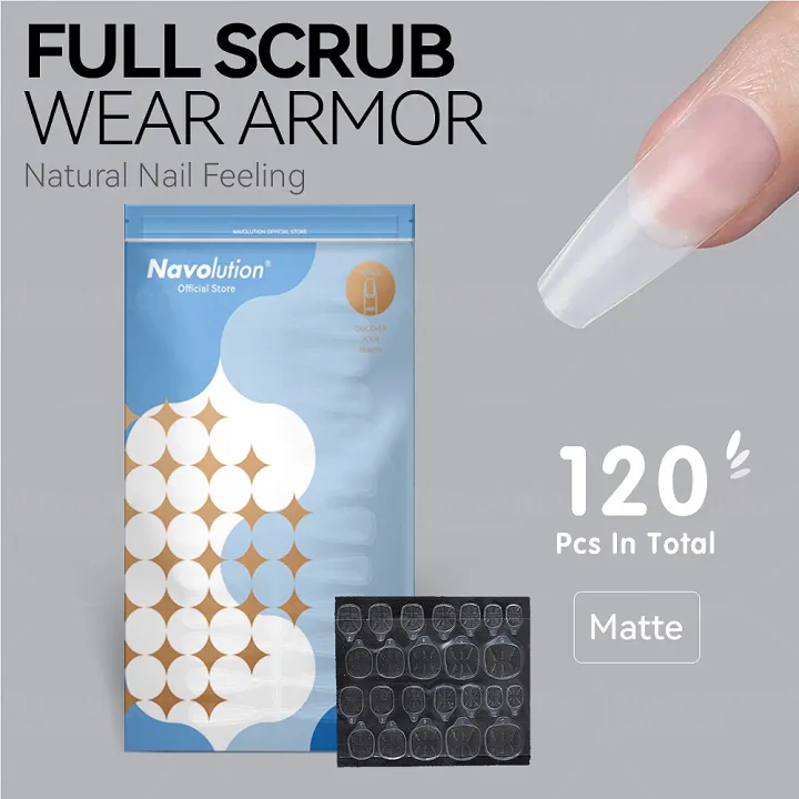 NAVOLUTION%20120Pcs%20False%20Nails%20Acrylic%20False%20Nails%20Coffin%20Artificial%20Nails%20Transparent%20Matte%20False%20Nails%20For%20Extension%20-%20Image%202