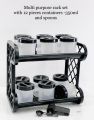 Multi Rack Set with 12-Piece Container and Spoon Collection - Ideal for Organizing Your Kitchen Essentials. 