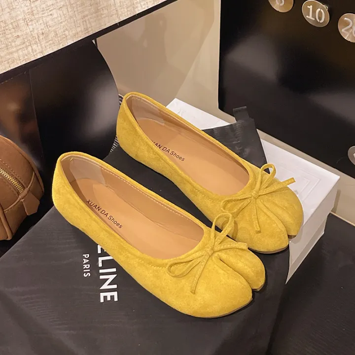 Fashion%20Suede%20Split%20Toe%20Women%20Bow%20Tabi%20Ballet%20Flats%20Spring%20Autumn%20Comfortable%20Walking%20Lazy%20Loafers%20Casual%20Girls%20Dance%20Shoes%20-%20Image%205