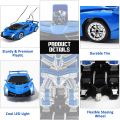 Transformer Remote Control Robot Car Independent 2.4G Robot Deformation RC Car Toy with One Key Transformation & 360 Speed Drifting 1:18 Scale - Blue. 