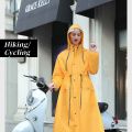 New adult waist-cinching raincoat, unisex, single-wear, long, full-body electric bicycle riding rain poncho.