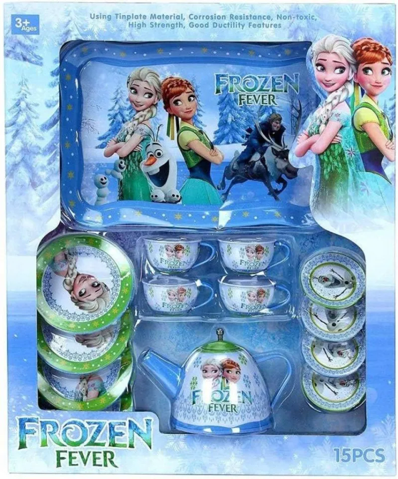 Tea Set Elsa Kitchen Toys 15 Pieces Frozen Tin Tea Role Play Toy