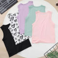 1/4/5 Piece Children's Four Seasons Solid Color Joker Basic Sleeveless Vest Boy Comfortable Top Girl Sweet And Lovely Pink Sling.