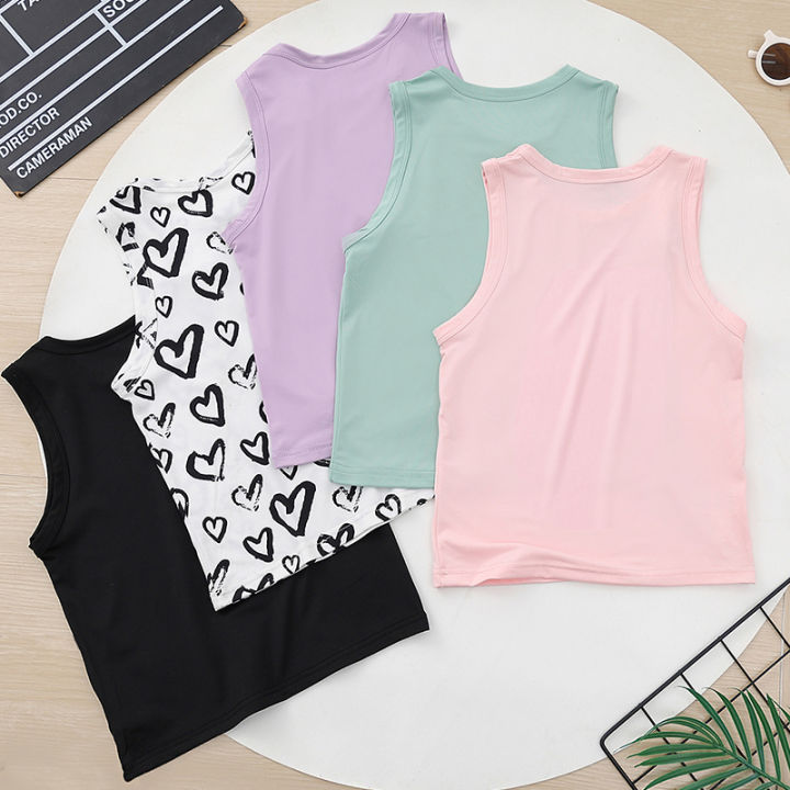 1/4/5%20Piece%20Children's%20Four%20Seasons%20Solid%20Color%20Joker%20Basic%20Sleeveless%20Vest%20Boy%20Comfortable%20Top%20Girl%20Sweet%20And%20Lovely%20Pink%20Sling%20-%20Image%202