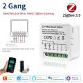 Tuya Zigbee 3.0 Smart Light Switch DIY Module Relay Breaker 1/2/3 Gang Smart Life APP Voice Control Alexa  Home AC100-240V lightify. 