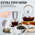 LMETJMA Stainless Steel Tea Infuser Mesh Strainer with Double Handles Large Capacity Tea Steeper to Steep Loose Leaf Tea JT209.