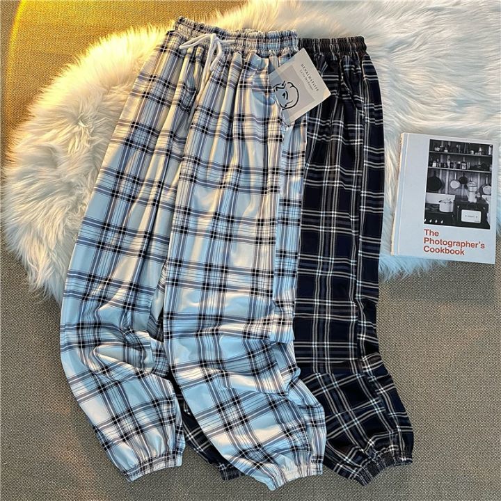 Pants%20Women%20New%20Bunch%20of%20feet%20Fashion%20Loose%20Black%20Plaid%20Summer%20Harajuku%20Students%20Streetwear%20Harem%20Long%20Trousers%20Womens%20Chic%20-%20Image%203