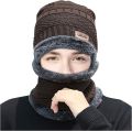 Winter Knit Beanie Woolen Cap Hat Woolen Neck Warmer Scarf Set for Men & Women - set of 2 outdoor winter clothing set, stretchable wool knit set, lightweight winter head and neck cover, gift winter accessory set (No Color Choice). 