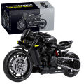 New 500+pcs Super Racing Dark Motorcycle Technical DIY Blocks Motorbike Model MOC Bricks Sets  for Boys  Kids Toys 1:8. 