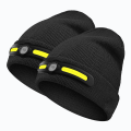 Winter Warm Hat with Light 2 in 1 Outdoor Work Knit Cap with Maintenance Light Cycling headlight.