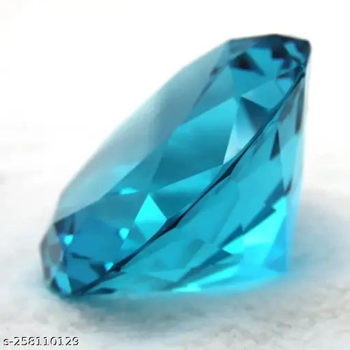 Blue%20Crystal%20Glass%20Diamond%20Paperweight%204"%20Diameter%20(100mm)%20-%20Image%205
