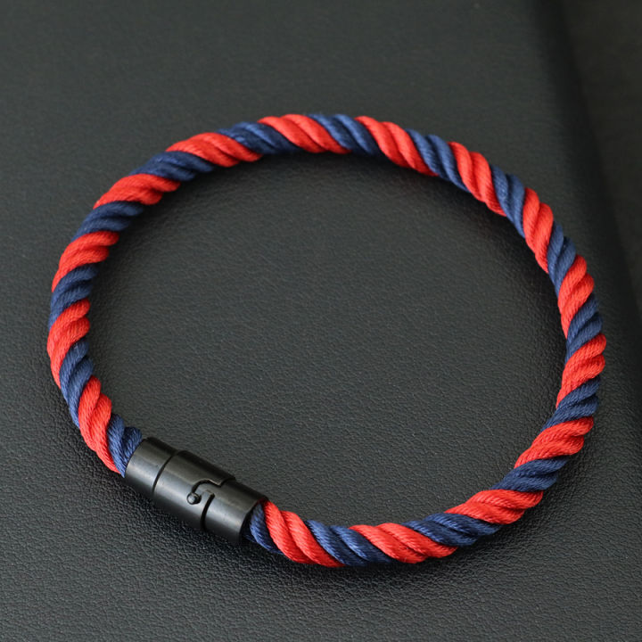 Fashion Fabric Bracelet Men Women Multiple Colors And Sizes Available Black Magentic Buckle Nautical Thread Braslet Accessories