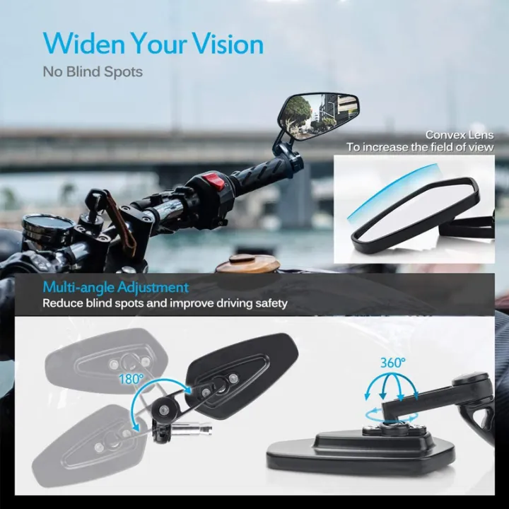 2Pcs%20Motorcycle%20Mirrors%20Fits%20for%207/8"%2022mm%20Bar%20End%20Side%20Rearview%20Mirror%20Universal%20Motorbike%20Bike%20Handlebar%20Rear%20View%20Mirrors%20-%20Image%203
