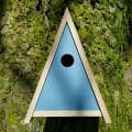Triangle Wooden Bird House for Garden – Hanging Nesting Box for Small Birds. 