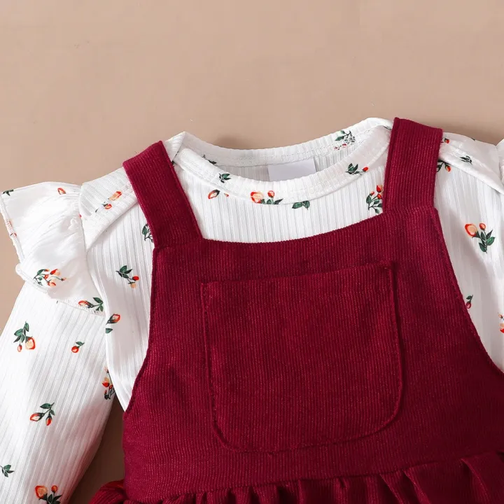 2PCS%20Newborn%20Baby%20Birthday%20Princess%20Dress%20Set%20Long%20Sleeves%20Romper+Red%20Strap%20Skirt%20for%20Infant%20Girl%200-18%20Months%20New%20Year%20Outfits%20-%20Image%203