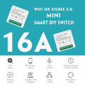 16A Tuya Wifi /Zigbee 3.0 Mini Smart DIY Switch 2 Way Control Smart Home Relay Automation Breaker Works With Alexa Google Home. 