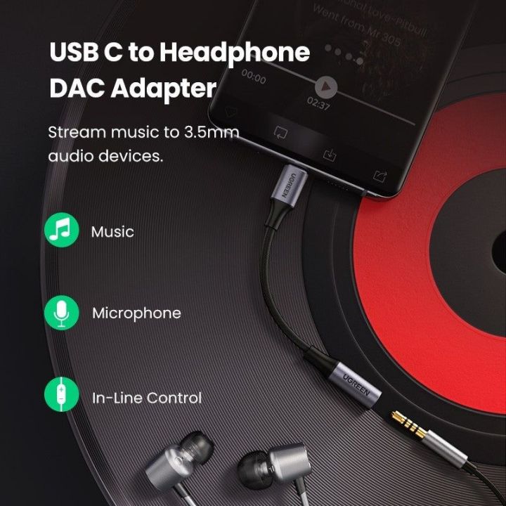 UGREEN%20USB%20C%20to%203.5mm%20Headphone%20Adapter,%20Type%20C%20Dongle%20Audio%20Jack%20Converter%20with%20DAC%20Chip%20Compatible%20for%20Galaxy%20Note20%20Ultra/Note20/S20/Note10/S10,%20Pixel%204%203%202%20XL,%20,%20OnePlus%20and%20More%20-%20Image%204