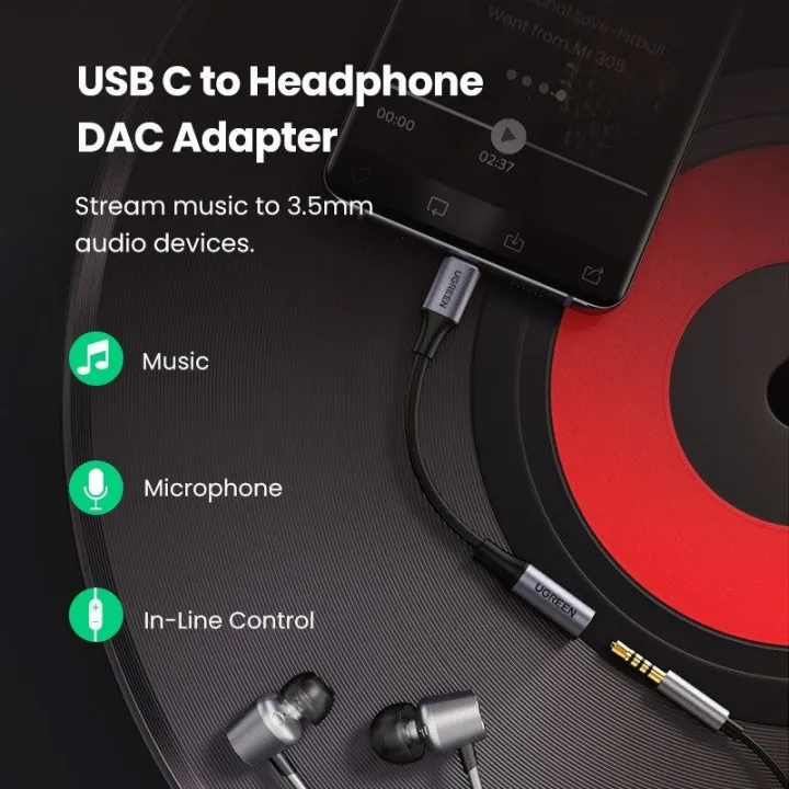UGREEN%20USB%20C%20to%203.5mm%20Headphone%20Adapter,%20Type%20C%20Dongle%20Audio%20Jack%20Converter%20with%20DAC%20Chip%20Compatible%20for%20Galaxy%20Note20%20Ultra/Note20/S20/Note10/S10,%20Pixel%204%203%202%20XL,%20,%20OnePlus%20and%20More%20-%20Image%204