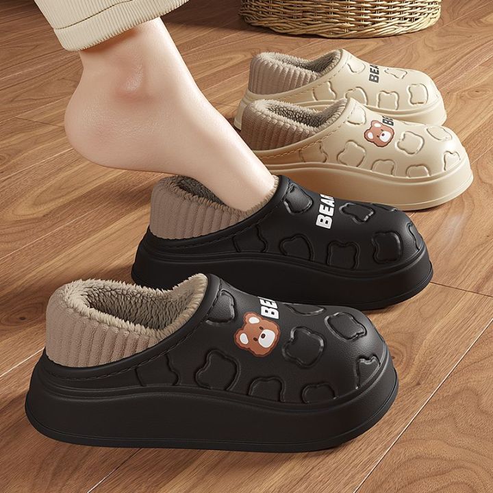 Winter%20Slippers%20For%20Women%20Bear%20Cartoon%20Outdoor%20Waterproof%20House%20Shoes%20For%20Men%20Plush%20Casual%20Shoes%20Indoor%20Fluffy%20Cotton%20Slippers%20-%20Image%204