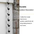 Creative Birds On Cups Metal Rain Chain Rain Catcher Gutter Roof Rainwater Catcher Chain Drainage Downspout Tool Outdoor Decor.