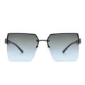 Cool Square Sunglasses Ins Trendy Metal Half Frame Fashion Sunglasses Sunshade Glasses 1205.