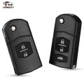 DANDKEY 2/3 Buttons Folding Flip Car Remote Key Shell Fob Case Cover For MAZDA 2 3 5 6 MX5 Uncut Blade With Battery Holder. 