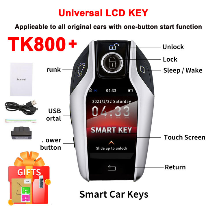 Modified Smart Remote Car Key LCD Screen TK800 For Audi BMW Ford Mercedes Benz Mazda Toyota Porsche Honda KIA Lexus Hyundai Key