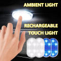 1/2/4Pcs LED Touch Light Mini Car Interior Lighting USB Rechargeable Auto Roof Ceiling Reading Lamps Atmosphere Decoration Lamp. 