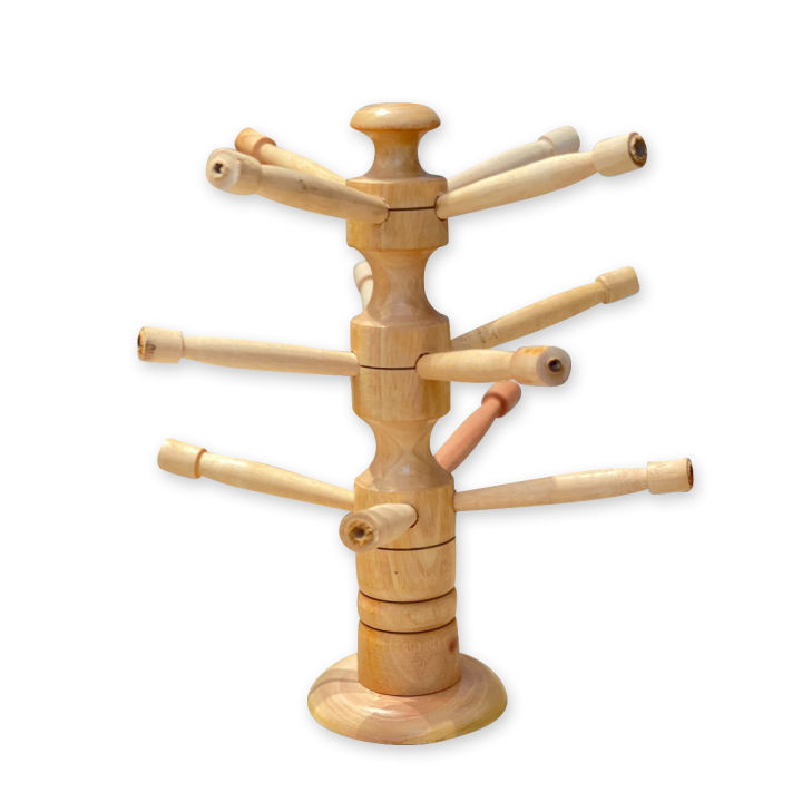 Churir Alna Wooden Stand with 12 Rods Traditional Bangle Holder for Easy Storage and Display