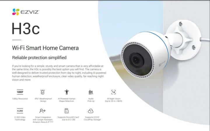 EZVIZ%20H3C%202MP%20full%20color%20WIFI%20Outdoor%20bullet%20CCTV%20Camera%20Hikvision%20-%20Image%203