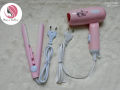 Portable Mini Hair Dryer & Mini Hair Straightener Combo. 