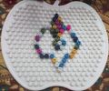 Apple shape Beads Board- peg board-pin board-for kids -creative game. 