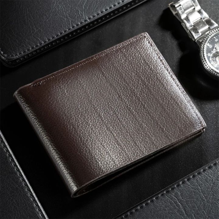 Men Short Soft Leather Wallet PU Leather Young Male Student Wallet Multi Card Position Male Wallet Driver License Cover